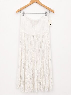 RAVIYA White Crochet Maxi Skirt | Boho Beach Cover-Up | NWT | Size XL